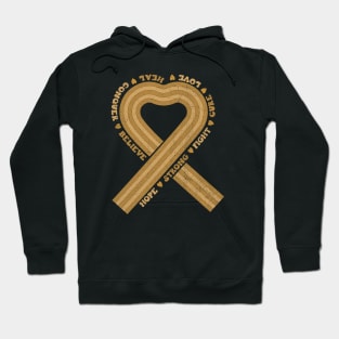 Gold Yellow Awareness Ribbon Hoodie